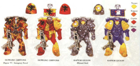 Uniforms of Howling Griffons and Raptor Legion