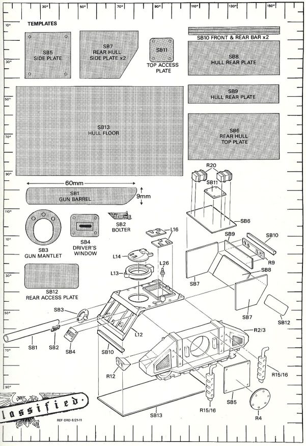 Sabre Tank Destroyer Templates from White Dwarf